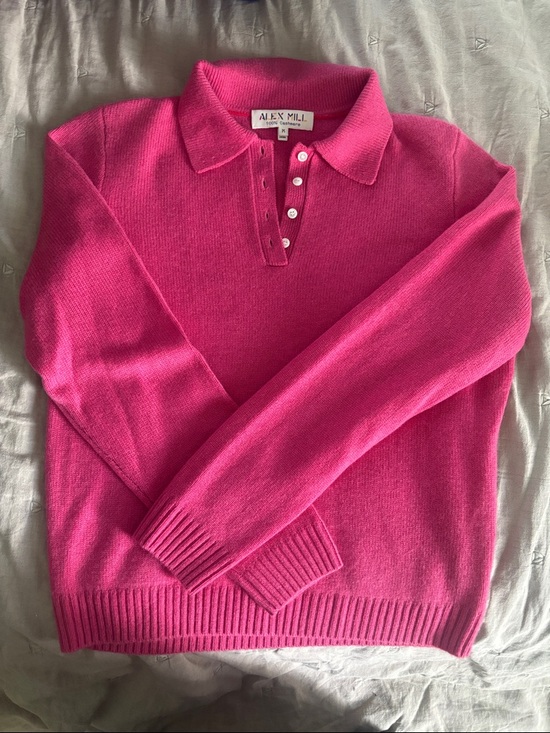 Alex Mill Sweaters - Alex Mill Hot Pink Polo Collar Cashmere Blend Sweater NWOT-never worn